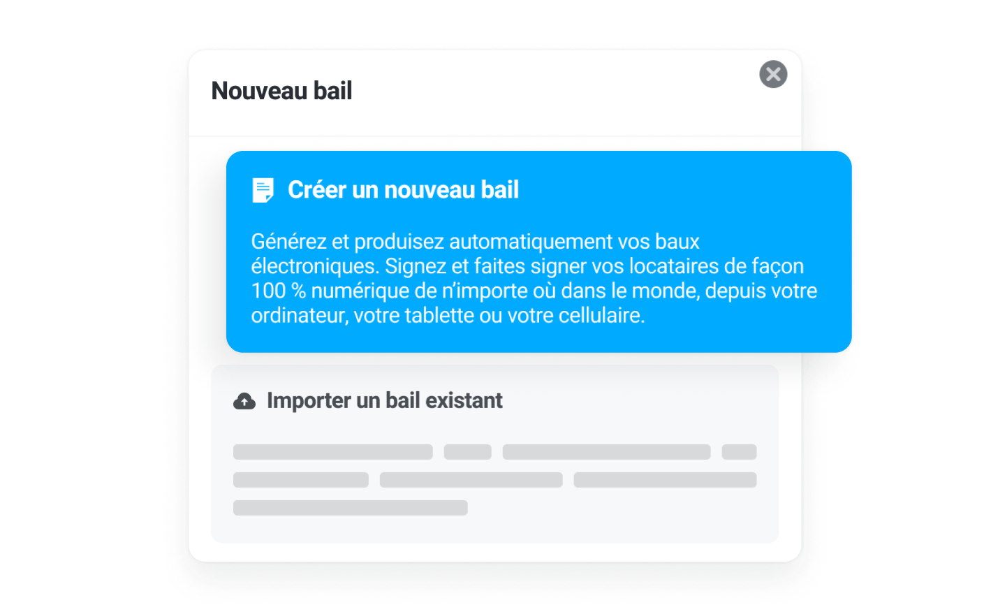 Créez ou importez un bail